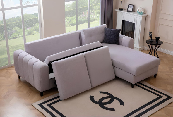 White corner sectional sofa designer seating furniture textile living room couch new