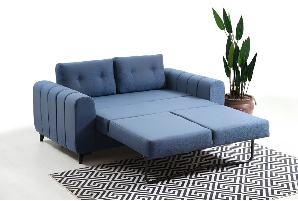 Light blue two-seater living room designer 2-seater luxury fabric sofa new