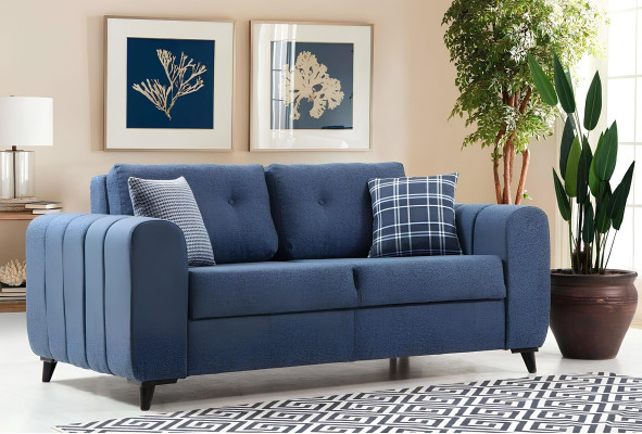 Light blue two-seater living room designer 2-seater luxury fabric sofa new