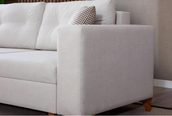 White U-Shape Sofa Living Room Corner Couch Fabric Sofa Luxurious Furniture New