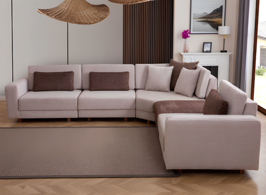 Modern L-shaped sofa living room upholstered couch fabric sofa designer furniture