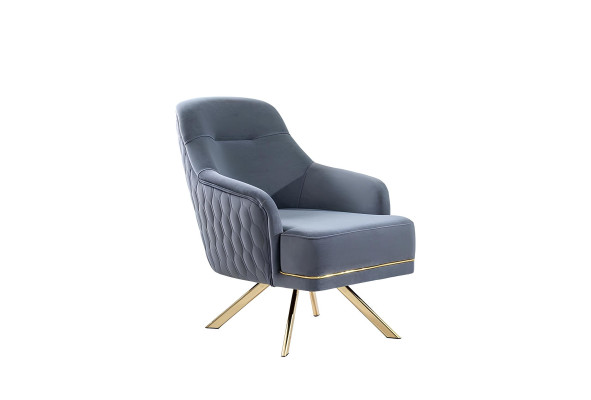 Blue single-seater designer furniture stainless steel armchair living room furniture
