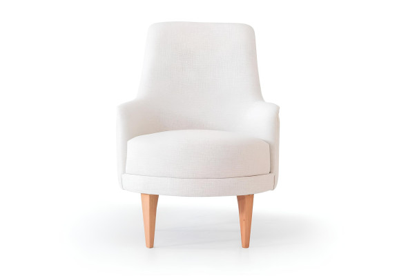 White textile armchair stylish living room single-seat designer recliner