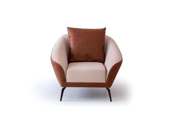 Luxurious leather armchair modern 1-seater recliner living room furniture