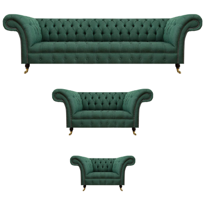 Luxury Green Sofas Complete Sofa Set Upholstered Furniture Living Room Couch Fabric