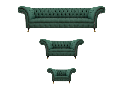 Luxury Green Sofas Complete Sofa Set Upholstered Furniture Living Room Couch Fabric