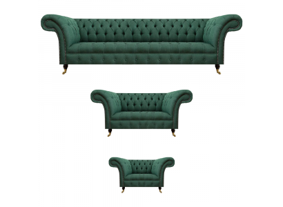 Luxury Green Sofas Complete Sofa Set Upholstered Furniture Living Room Couch Fabric