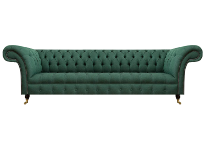 Upholstered Furniture Luxury Four-Seater Sofa Couch Green Living Room Chesterfield