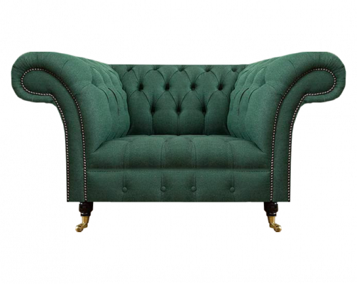 Living room armchair luxury upholstered furniture green upholstered seat Chesterfield new