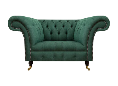 Living room armchair luxury upholstered furniture green upholstered seat Chesterfield new