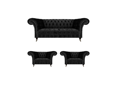 Living room sofa set Chesterfield furniture luxury complete 2x armchairs