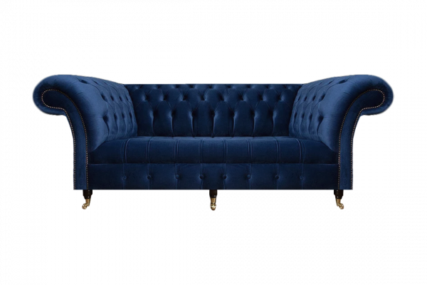 Chesterfield Textile Sofa Three-Seater Couch Upholstered Furniture Upholstered Seat Interior Design