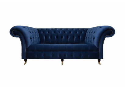Chesterfield Textile Sofa Three-Seater Couch Upholstered Furniture Upholstered Seat Interior Design