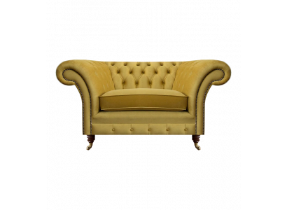 New luxury armchair yellow seat furniture Chesterfield living room textile