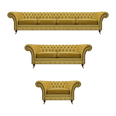 Upholstered Furniture Sofa Set Luxury Chesterfield Living Room Complete