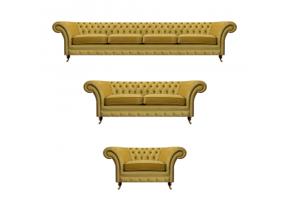 Upholstered Furniture Sofa Set Luxury Chesterfield Living Room Complete