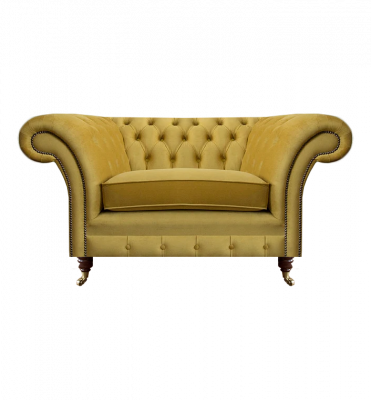 Chesterfield armchair yellow upholstered seat Chesterfield couch living room furnishings