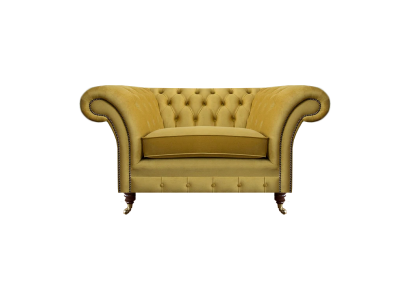Chesterfield armchair yellow upholstered seat Chesterfield couch living room furnishings