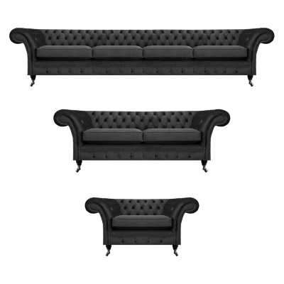 Complete Set Chesterfield Sofas Furnishing Sofa Suite Armchair Living Room 4+2+1