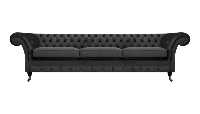 Black Furniture Living Room Sofa Three-Seater Couch Chesterfield New Upholstered Furniture