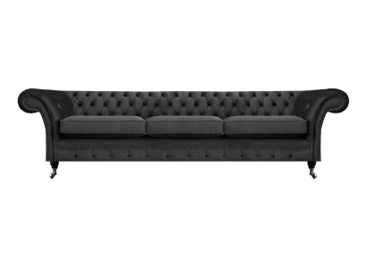 Black Furniture Living Room Sofa Three-Seater Couch Chesterfield New Upholstered Furniture