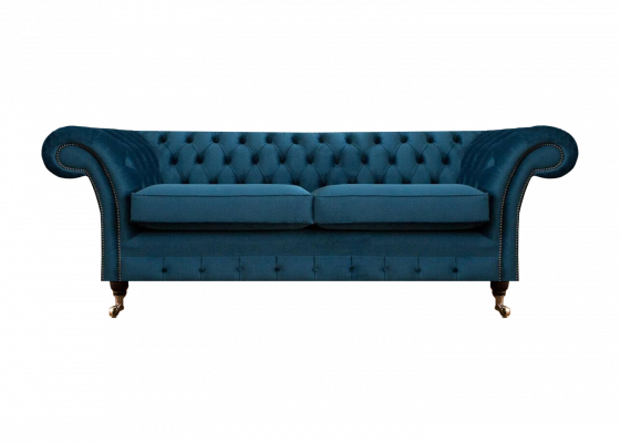 Chesterfield sofa couch two-seater designer fabric living room upholstery