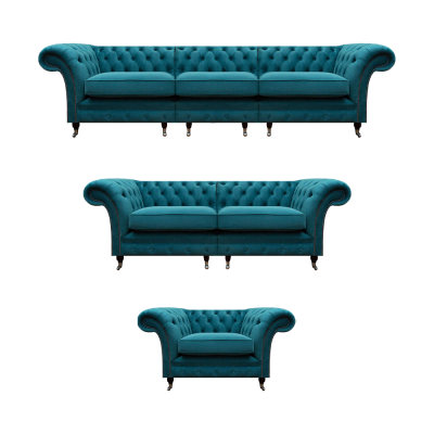 Luxury 3-piece set sofas upholstered furniture armchair couch living room Chesterfield