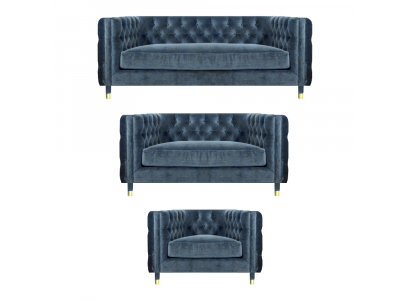 Designer luxury set sofas Chesterfield living room textile sofa set new