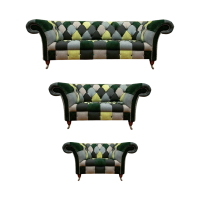 Chesterfield Living Room Modern Upholstered Furniture Sofa Set 3-piece 3+2+1