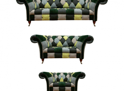 Chesterfield Living Room Modern Upholstered Furniture Sofa Set 3-piece 3+2+1