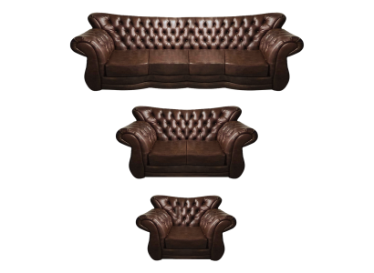 Living room Chesterfield sofa set 3-piece 4+2+1 leather luxury couch armchair