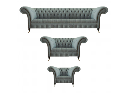 3-piece gray sofa set, luxury sofas, armchair, living room furnishings, Chesterfield