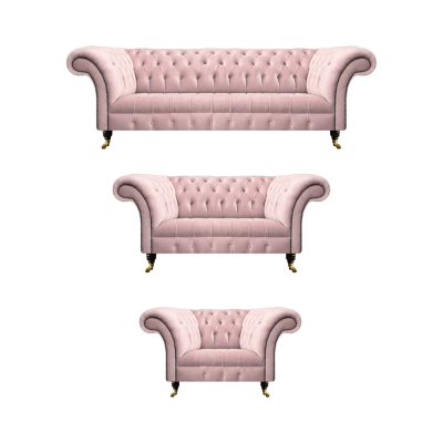 Living Room Luxury Set 3-piece New Sofas Couches Chesterfield Upholstered Armchair