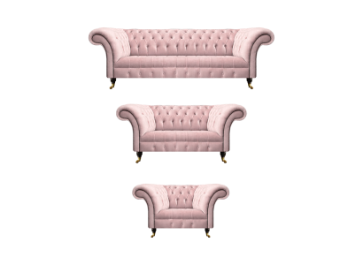 Living Room Luxury Set 3-piece New Sofas Couches Chesterfield Upholstered Armchair