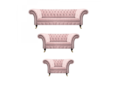 Living Room Luxury Set 3-piece New Sofas Couches Chesterfield Upholstered Armchair