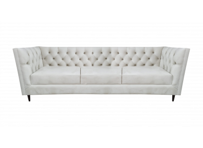 Leather Sofa Three-Seater Couch Living Room Upholstered Furniture Seats Chesterfield