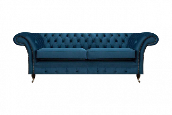Blue living room Chesterfield seating furniture luxury couches designer 2-seater