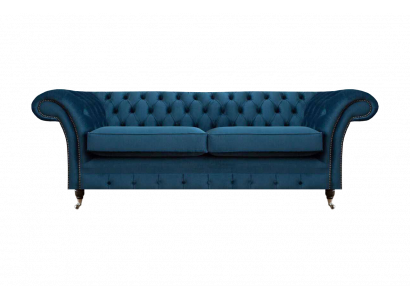 Blue living room Chesterfield seating furniture luxury couches designer 2-seater