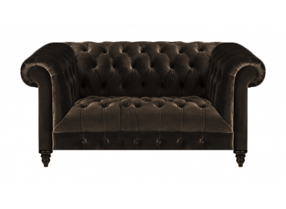 Chesterfield Exclusive Brown Couch Modern Two-Seater Upholstered Furniture