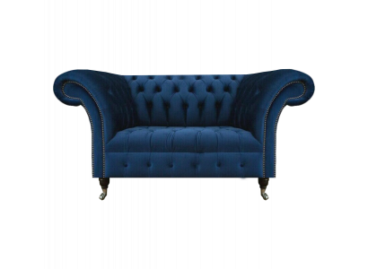 Blue Chesterfield two-seater living room upholstered furniture luxury couch