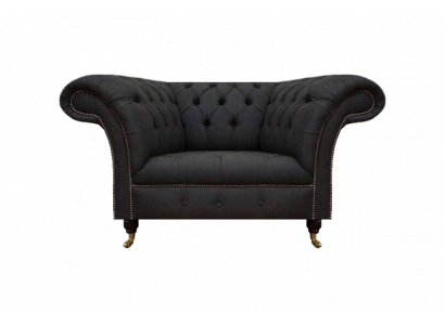 Black Chesterfield Armchair Designer Seating Luxurious Single Seater