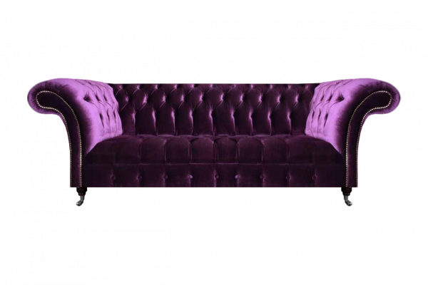 Complete Purple Chesterfield Seating Furniture Living Room Designer Fabric Sofas