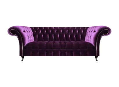 Complete Purple Chesterfield Seating Furniture Living Room Designer Fabric Sofas
