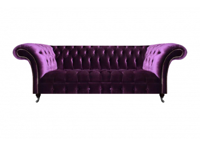 Complete Purple Chesterfield Seating Furniture Living Room Designer Fabric Sofas