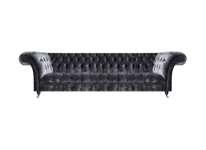 Luxury Chesterfield Four-Seater Designer Upholstery Fabric Sofa