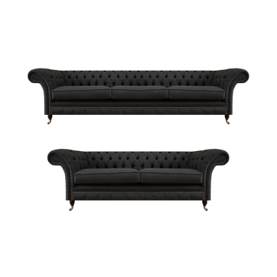 Stylish Chesterfield Sofa Set Modern 3-Seater Upholstery Loveseat