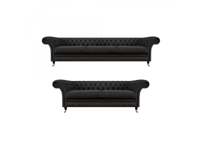 Stylish Chesterfield Sofa Set Modern 3-Seater Upholstery Loveseat