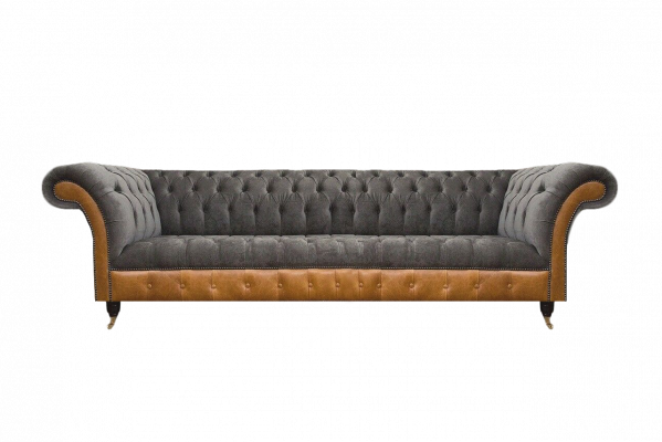 Luxurious Chesterfield 4-Seater Designer Four-Seater Textile Couch Sofas