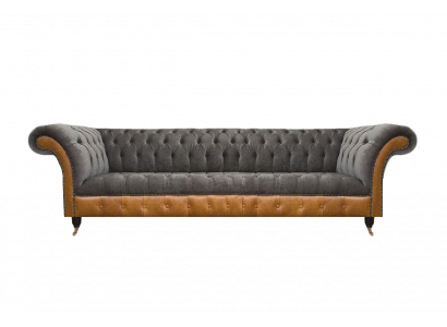 Luxurious Chesterfield 4-Seater Designer Four-Seater Textile Couch Sofas