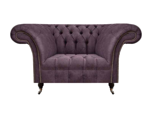 Elegant Chesterfield Purple Single-Seater Living Room Seat Noble Armchair